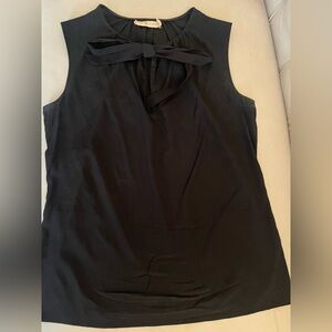Sexy spring break  TORY BURCH BLACK SILK sleeveless tank top elegant work blouse